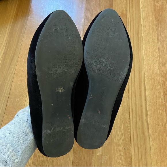 ❌SOLD❌ BIRDIES The Heron Black Velvet Suede Smoking Slipper Flat Slip On 11 - Picture 5 of 9